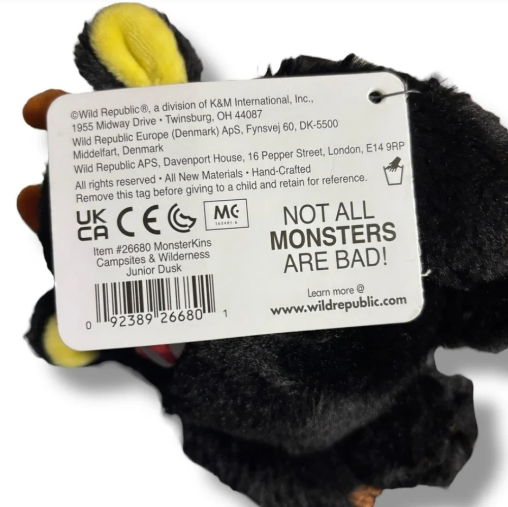 WILD REPUBLIC Monsterkins Plush Dusk Jr. 6” Toy